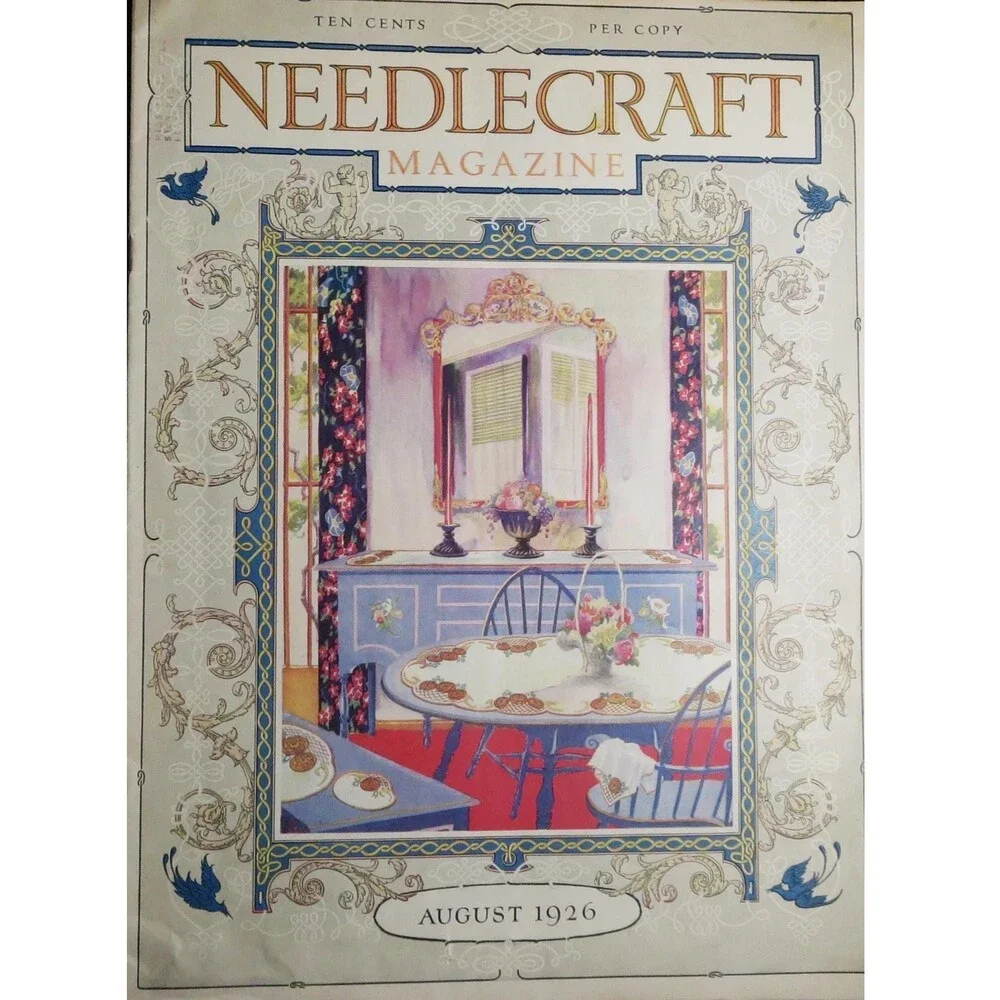 Antique Needlecraft Magazine Aug 1926 Articles Period Advertising